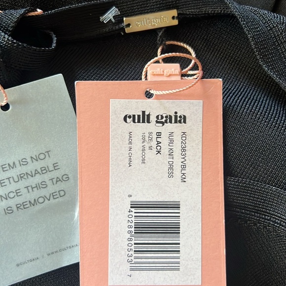 Cult Gaia Nuru Knit Asymmetrical One-Shoulder Mini Dress Black Black NWT Sz M - Picture 10 of 12